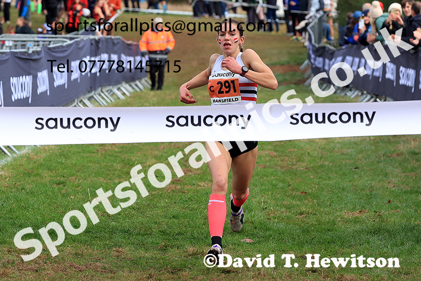 Womens Under-17s 2024 National Cross Country Relays, Berry Hill Park, Mansfield.   Photo: David T. Hewitson/Sports for All Pics
